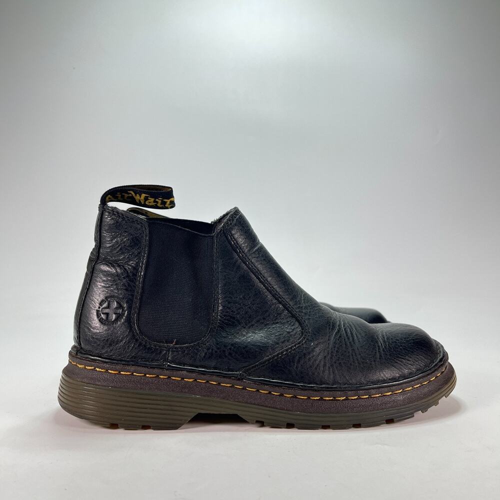 Dr Martens Oakford Grizzly Black Leather Slip On Chelsea Boots Women's Size 8